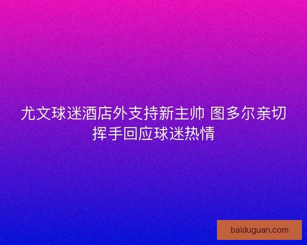 尤文球迷酒店外支持新主帅 图多尔亲切挥手回应球迷热情